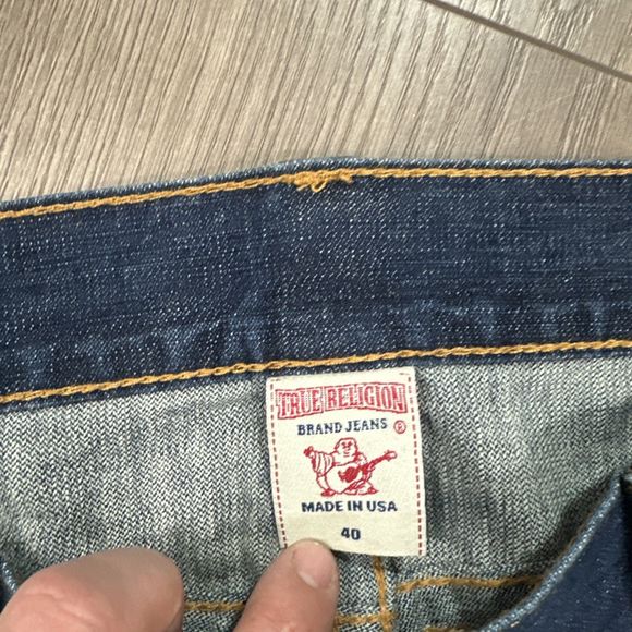 True Religion Ricky Straight Fit Flap Pocket Jeans Baggy Y2K Skate Mens 40x34 - Picture 11 of 12